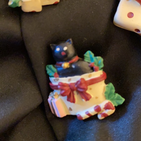 Vintage button covers/toppers & pierced kitty earrings - Picture 9 of 12